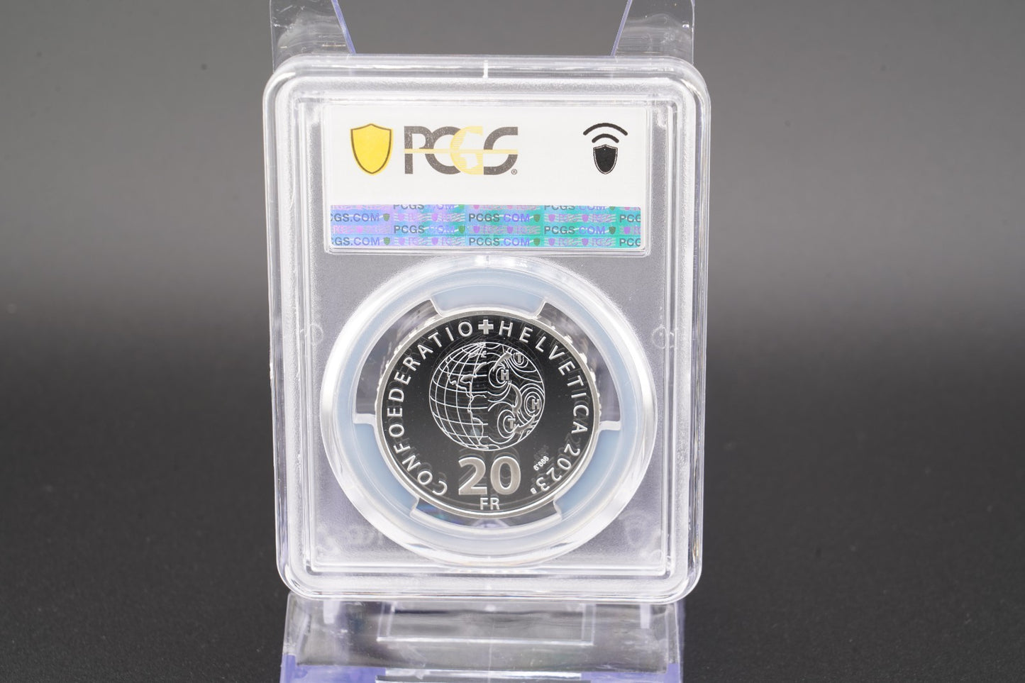 2023 Schweiz Windenergie 20 Franken Silber PCGS PR68DCAM Proof Aufl. 10.000