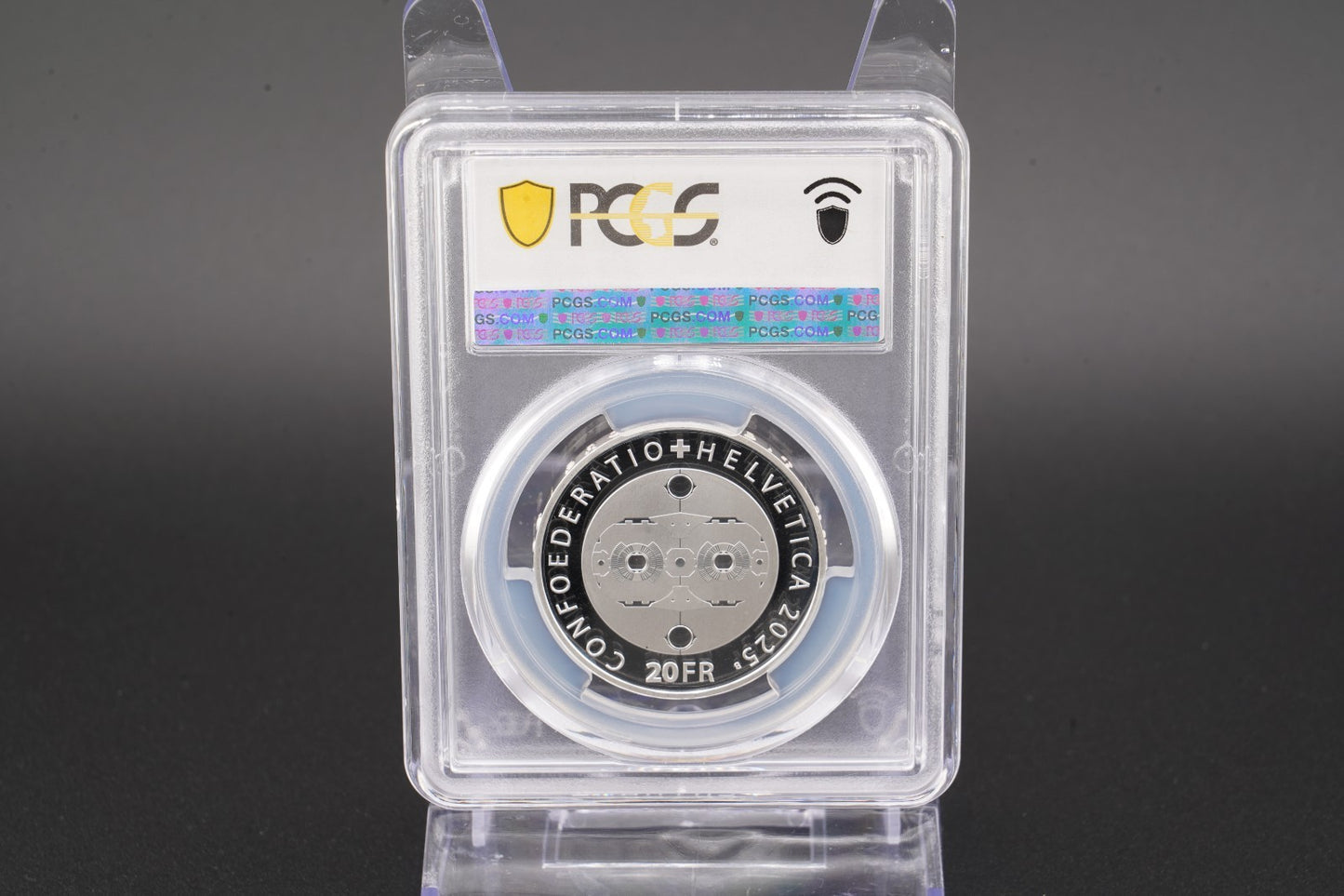 2025 Schweiz CERN 20 Franken Silber PCGS PR70DCAM Auflage 3.500 Proof