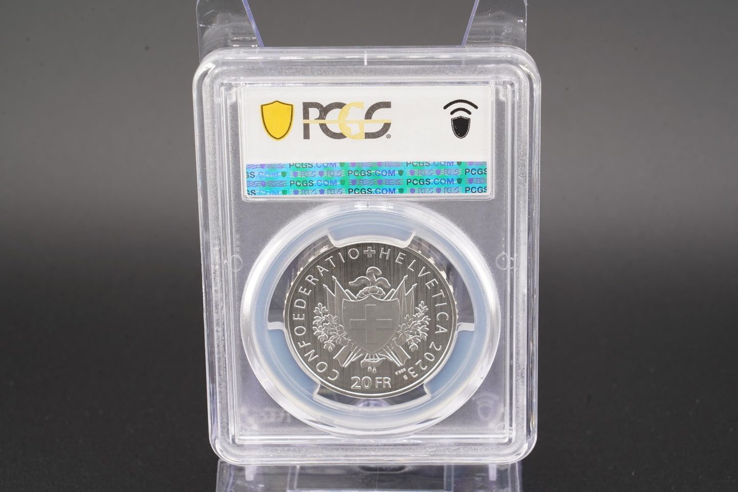 2023 Schweiz 200 Jahre Schiesssportverband 20 Franken Silber PCGS MS69 Auf 15000