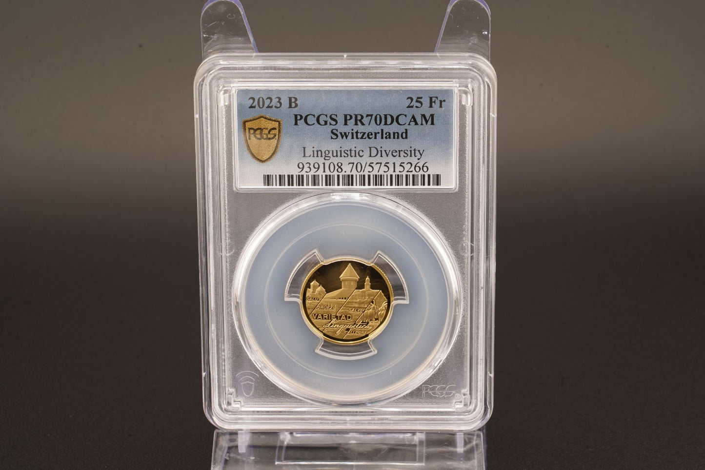 2023 Schweiz Schweizer Sprachenvielfalt 25 Franken Gold 900er PCGS PR70DCAM