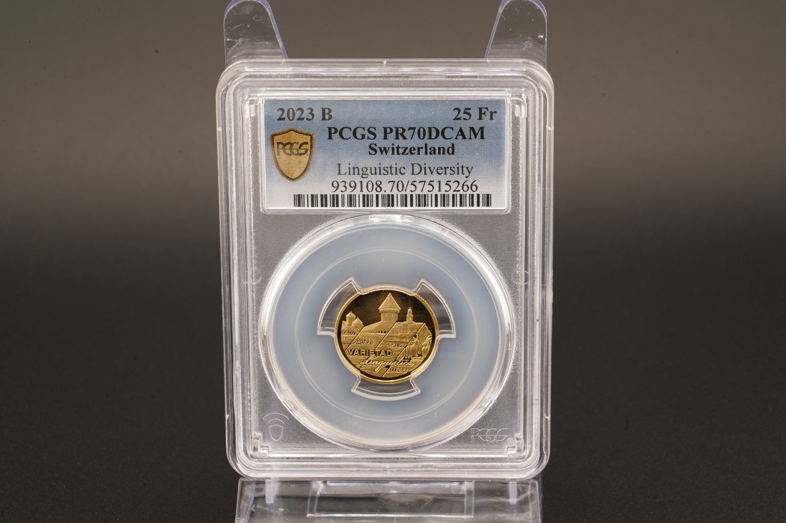 2023 Schweiz Schweizer Sprachenvielfalt 25 Franken Gold 900er PCGS PR70DCAM