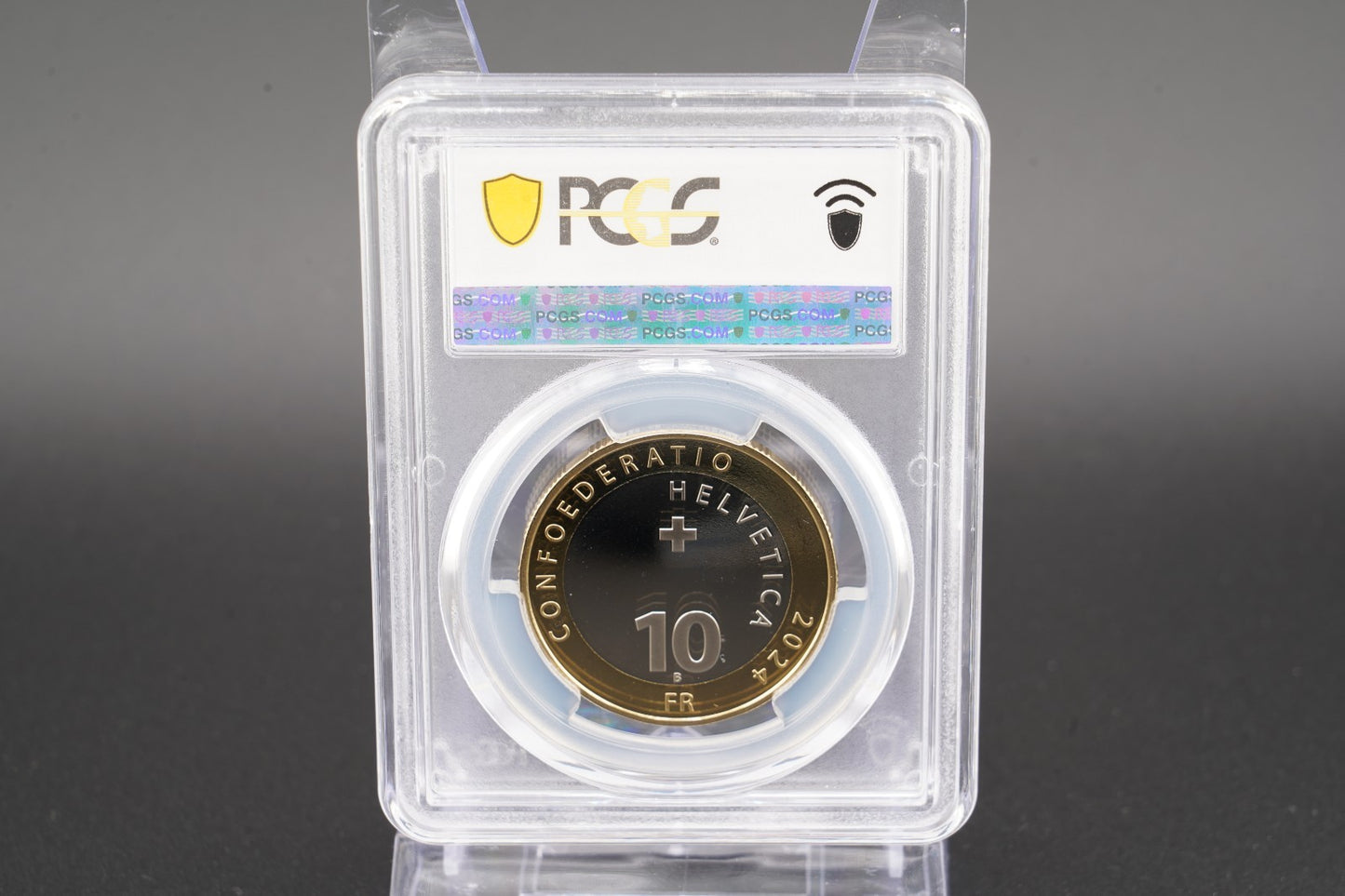 2024 Schweiz Rhone Gletscher 10 Franken Bimetall PCGSPR69DCAM Auflage: 2.500