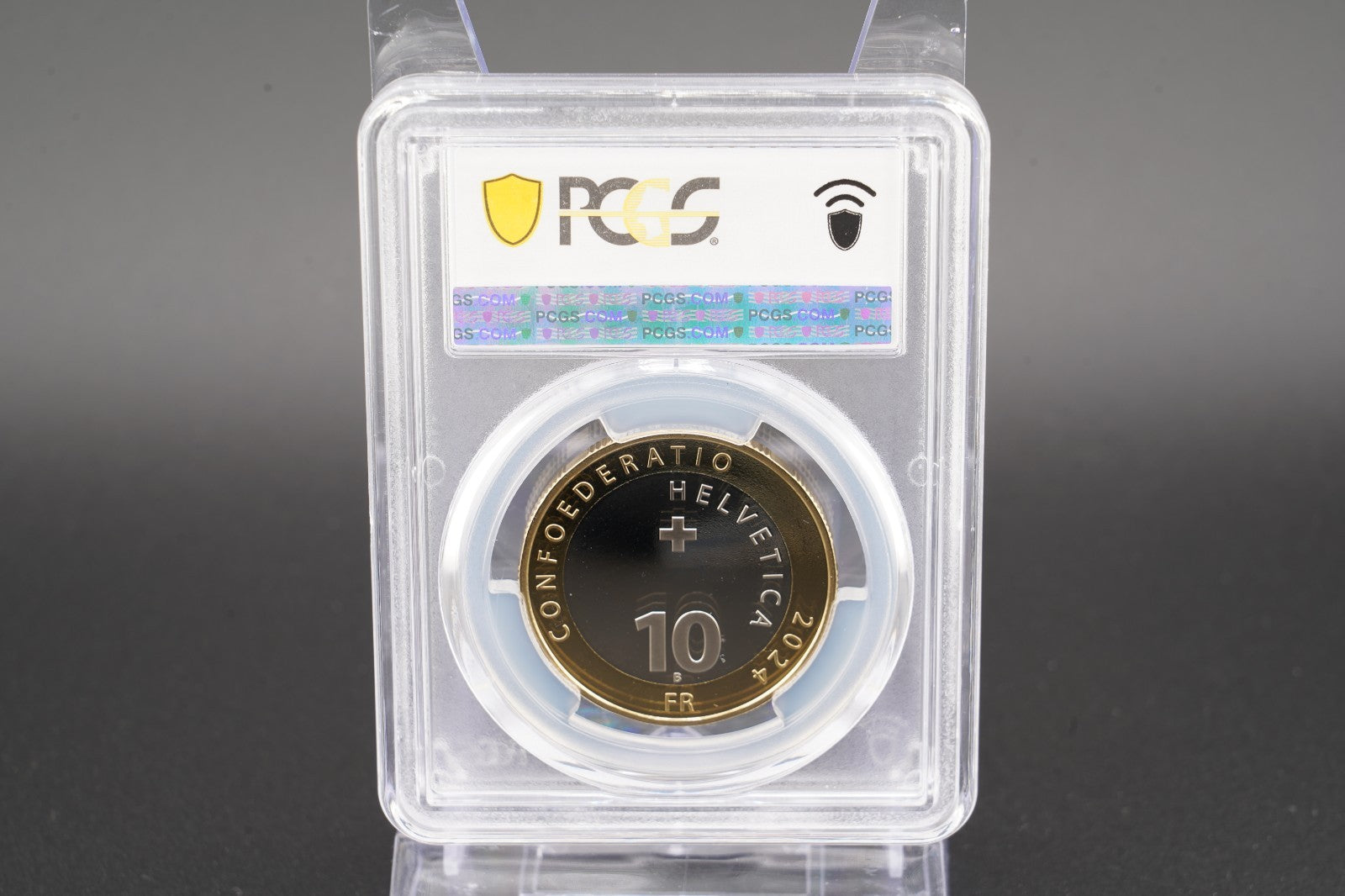2024 Schweiz Rhone Gletscher 10 Franken Bimetall PCGSPR69DCAM Auflage: 2.500