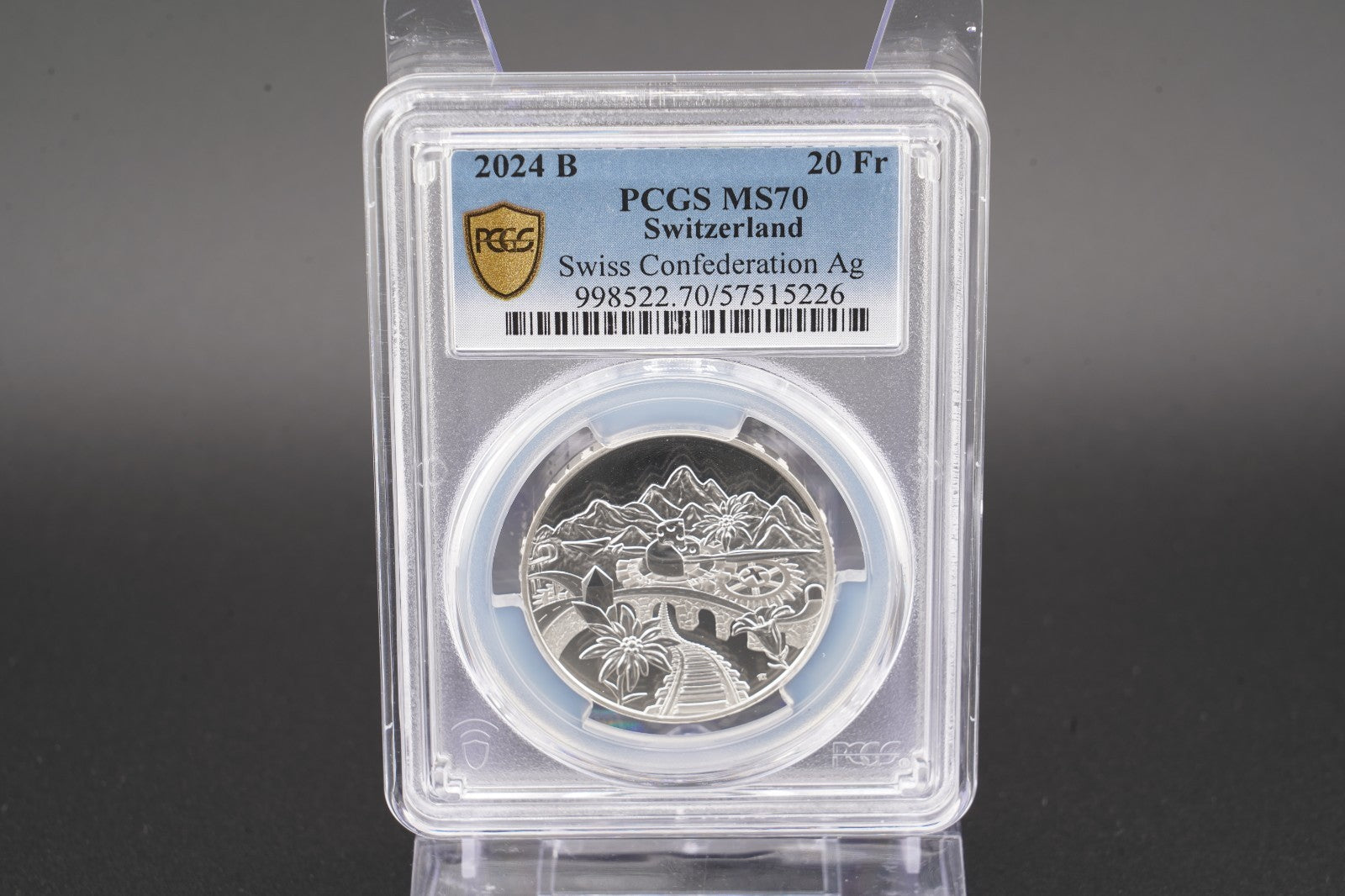 2024 Schweiz Die Schweiz - 20 Franken Silber PCGS MS70 Auflage 7.500 Perfekt