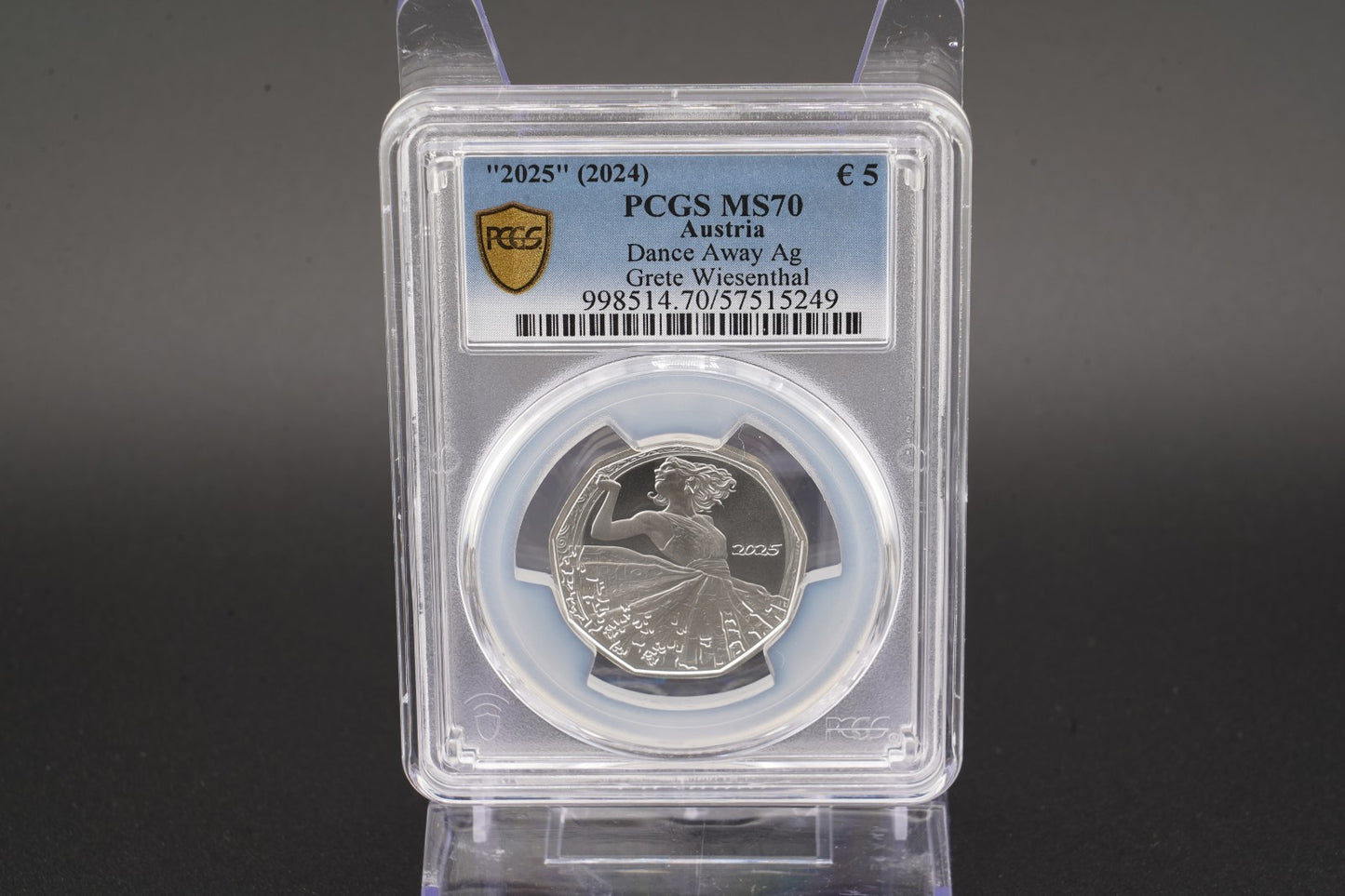 2025 Österreich Tanz dich frei - Grete Wiesenthal 5 Euro Silber PCGS MS70