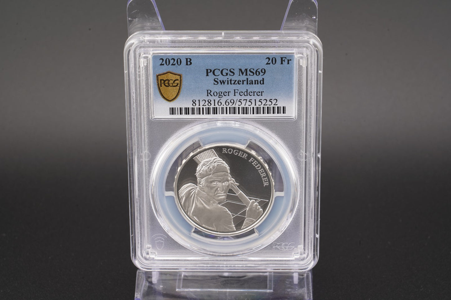2020 Schweiz Roger Federer 20 Franken Silber PCGS MS69 Auflage 100.000