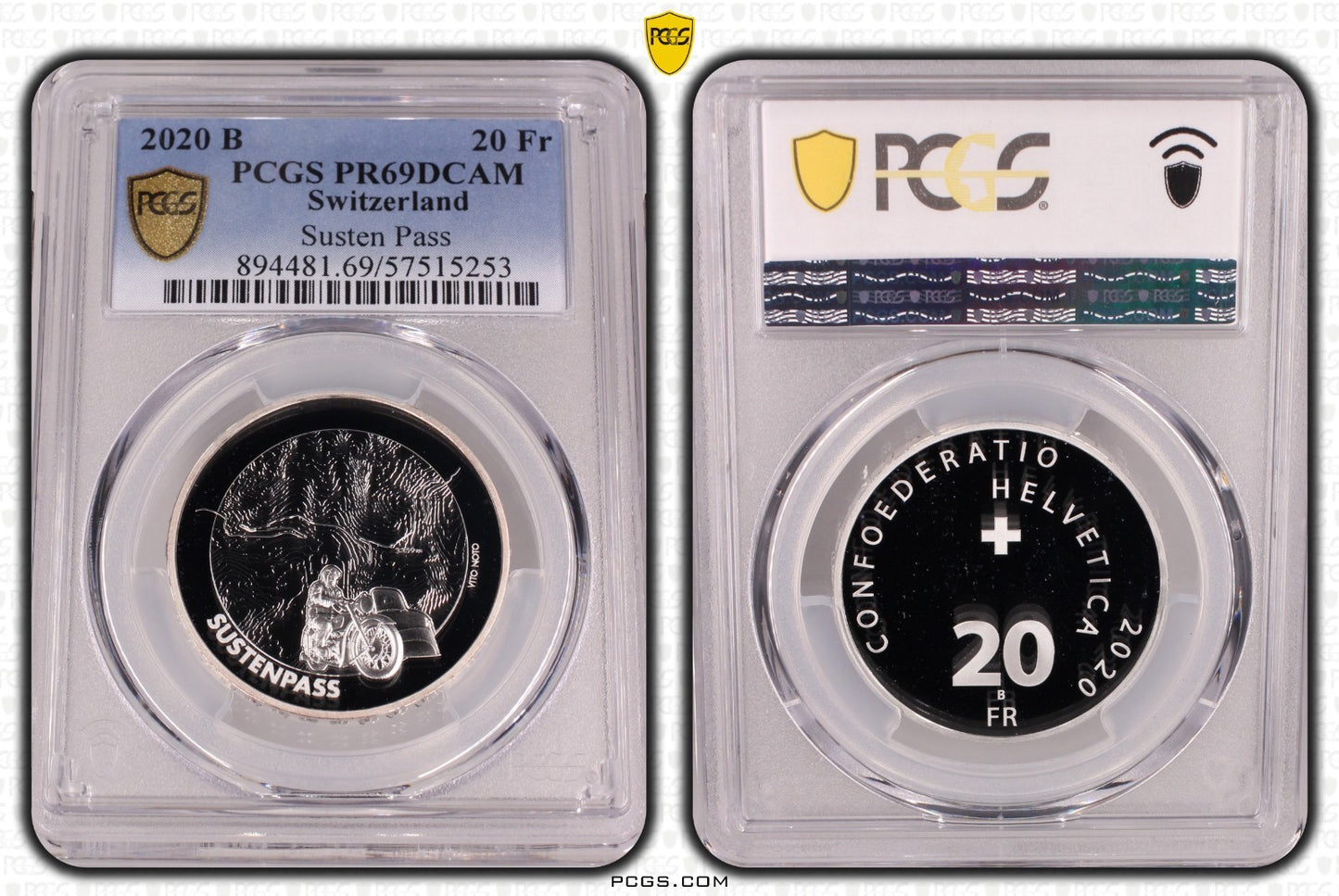 2020 Schweiz Sustenpass 20 Franken Silber PCGS PR69DCAM Proof Auflage 5.000