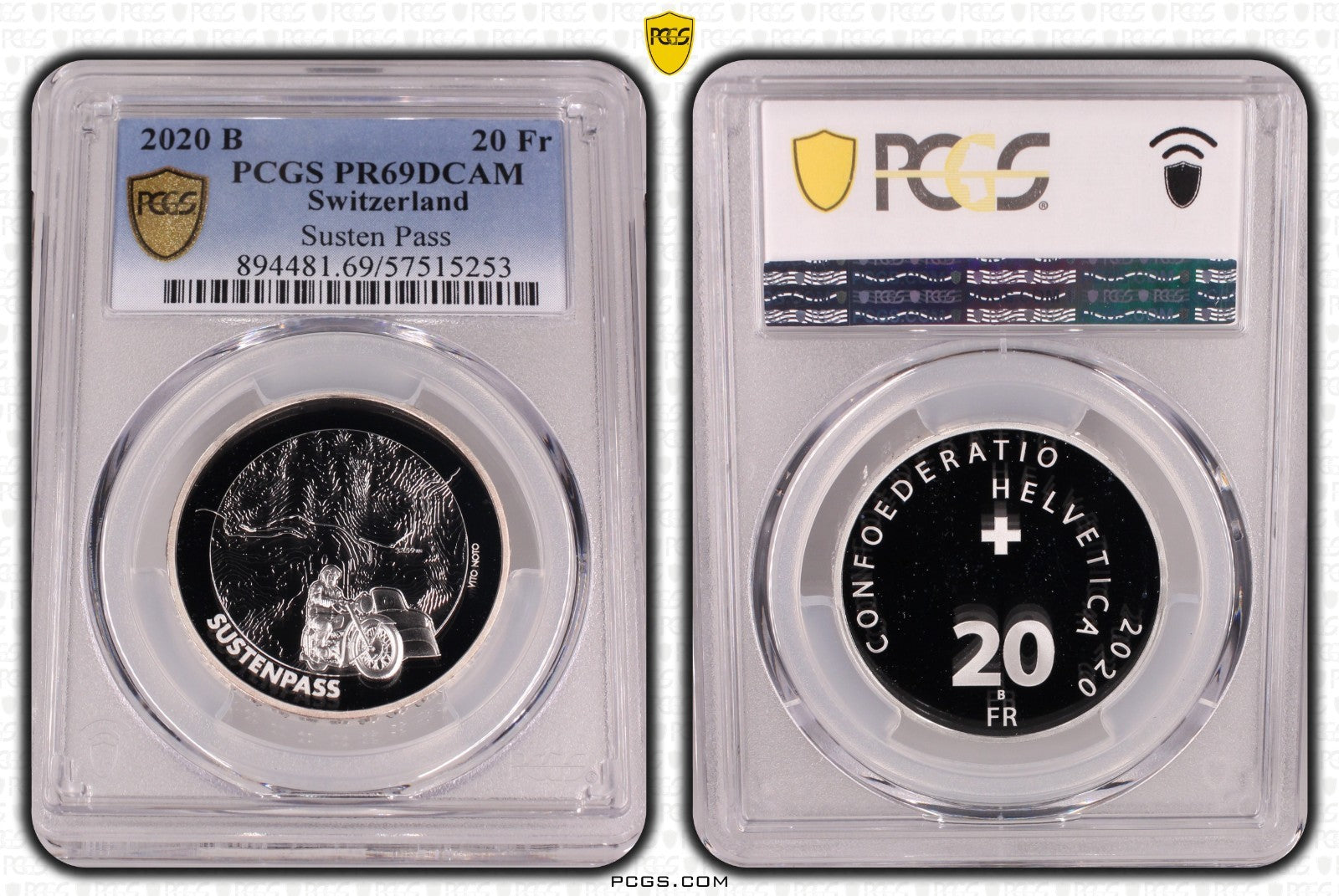 2020 Schweiz Sustenpass 20 Franken Silber PCGS PR69DCAM Proof Auflage 5.000