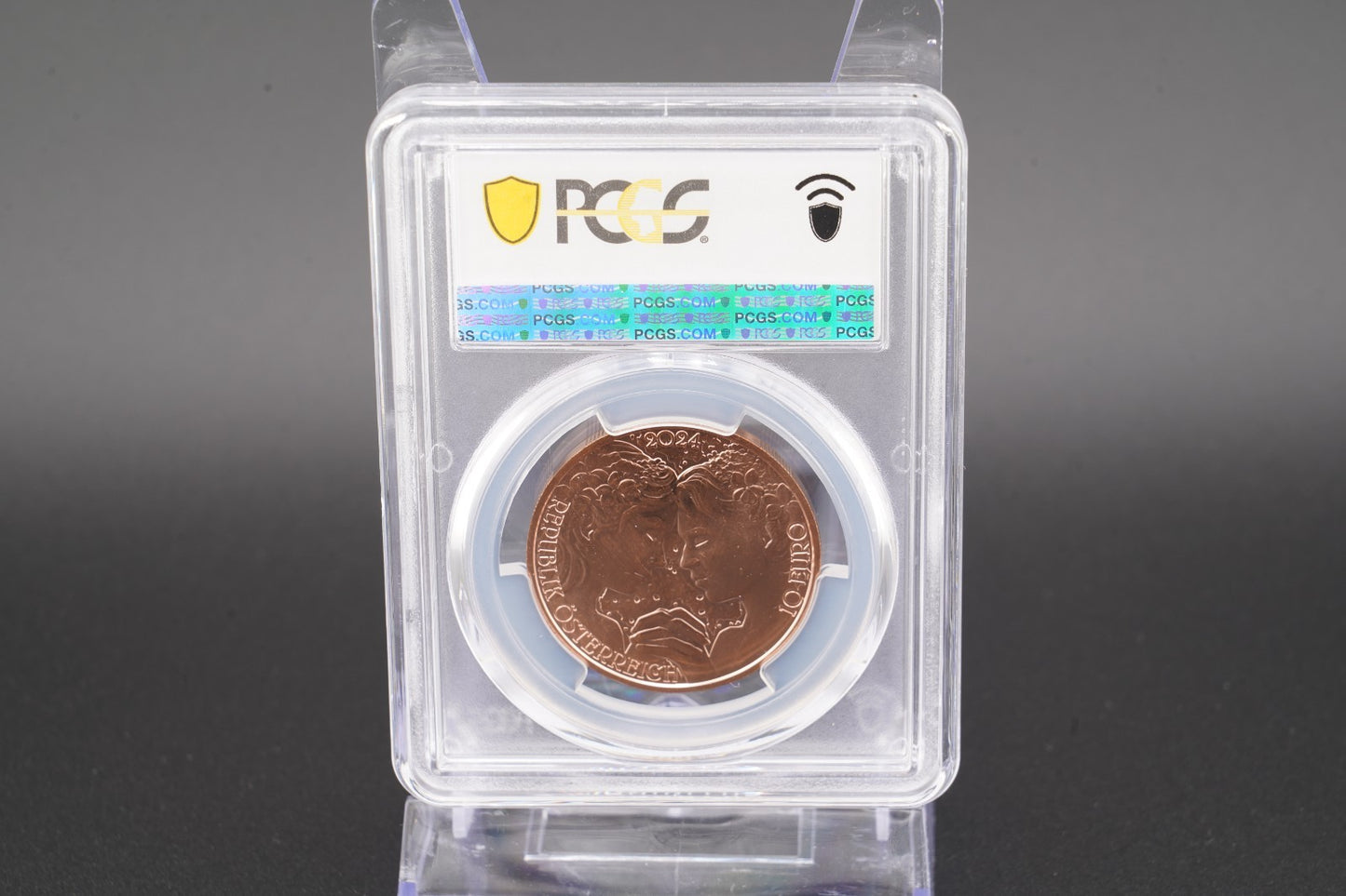 2024 Österreich Veilchen Sprache der Blumen 10 Euro Kupfer PCGS MS68 RD