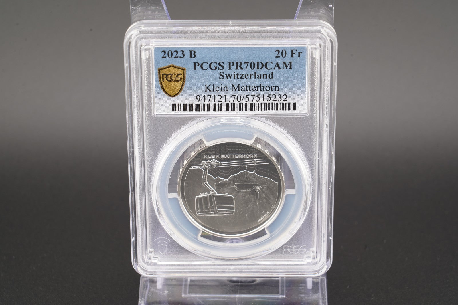 2023 Schweiz Luftseilbahn Klein Matterhorn 20 Franken Silber PCGS PR70DCAM