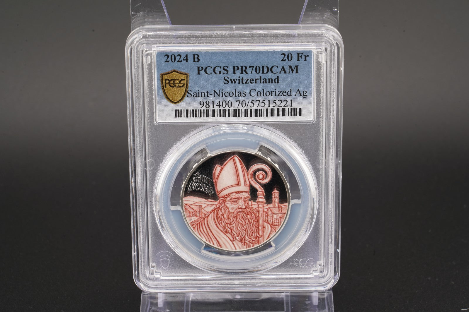 2024 Schweiz St. Nikolaus - 20 Franken Silber PCGS PR70DCAM Proof Aufl. 6.000