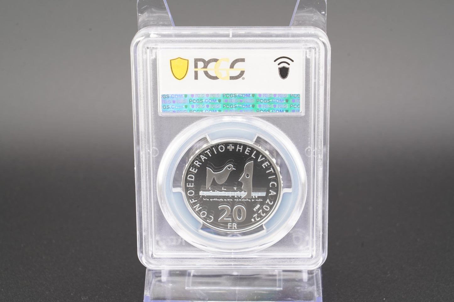 2022 Schweiz Mani Matter 20 Franken Silber PCGS PR69DCAM Proof Auflage 3.300