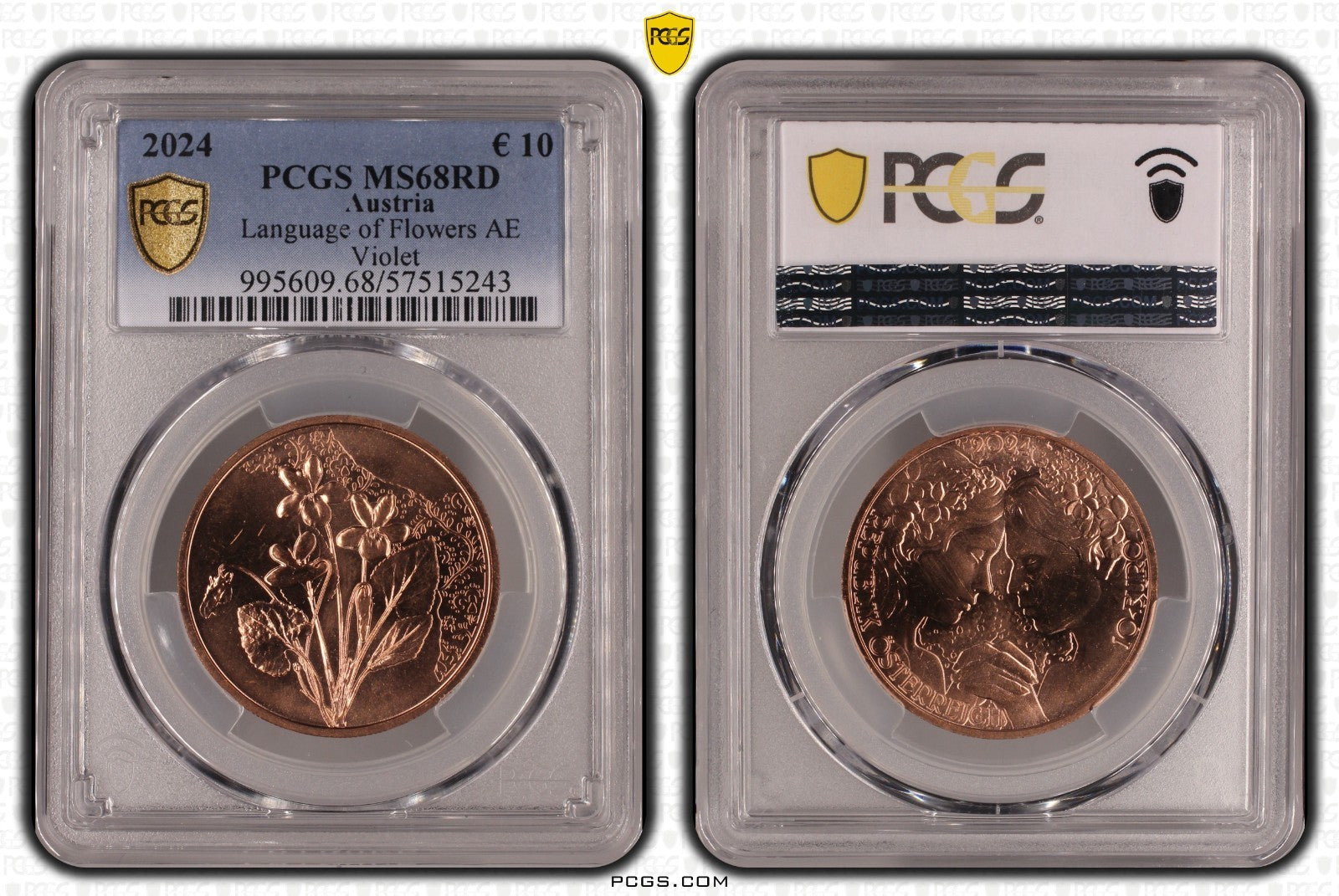 2025 Österreich Tanz dich frei - Grete Wiesenthal 5 Euro Kupfer PCGS MS67 RD