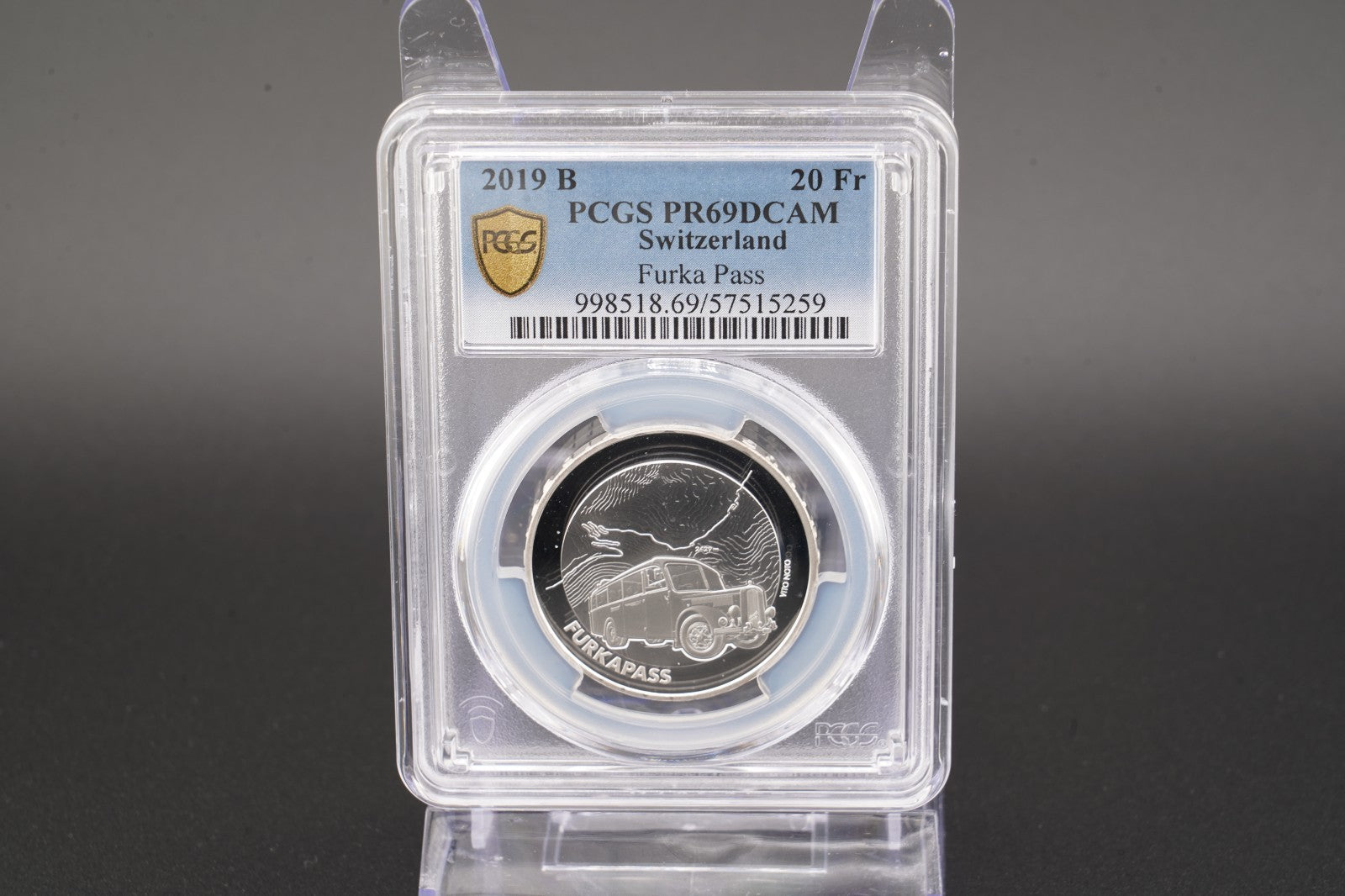 2019 Schweiz Furka Pass 20 Franken Silber PCGS PR69DCAM Auflage 5.000 Proof