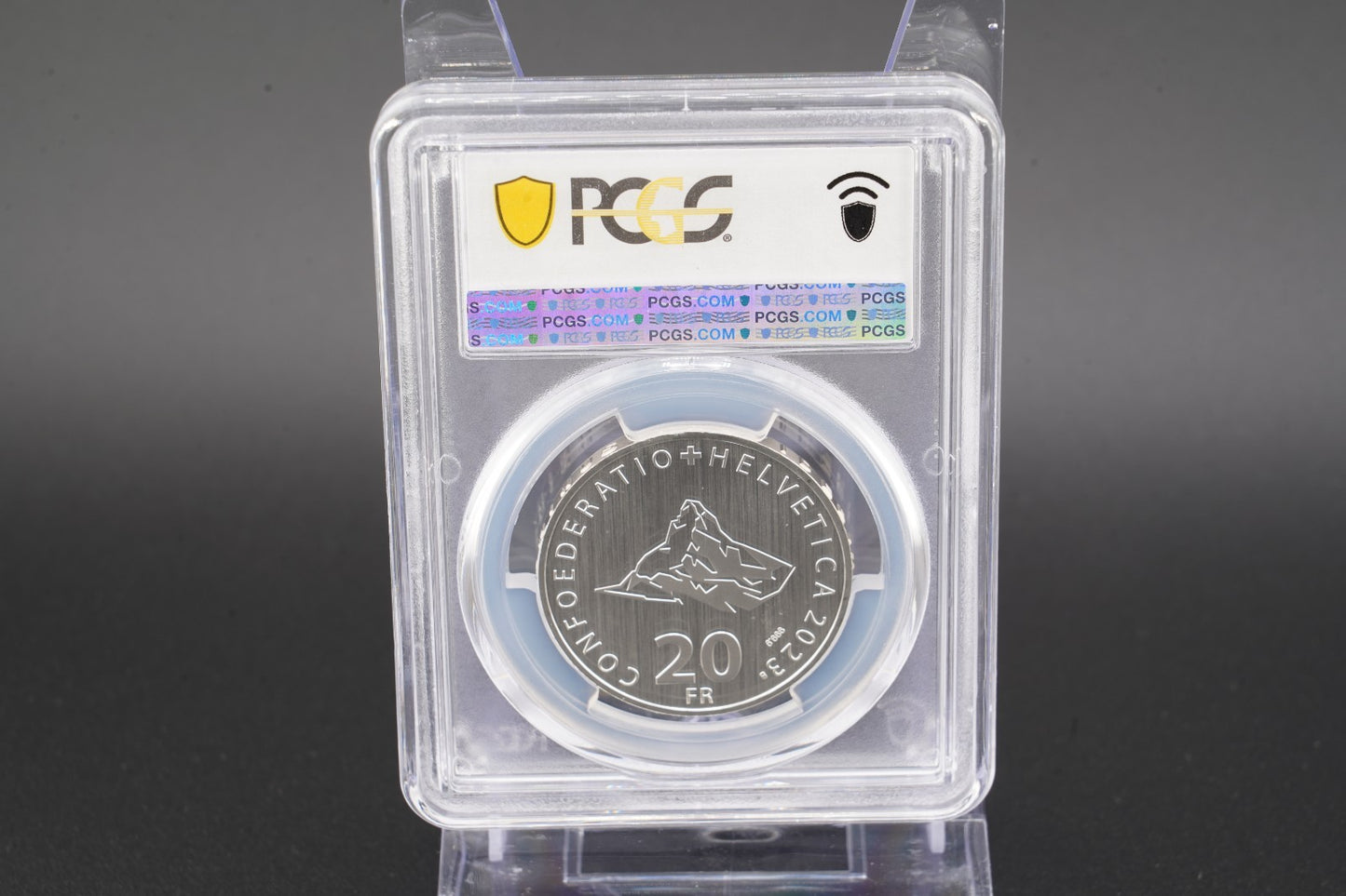 2023 Schweiz Luftseilbahn Klein Matterhorn 20 Franken Silber PCGS MS69 A. 11.000